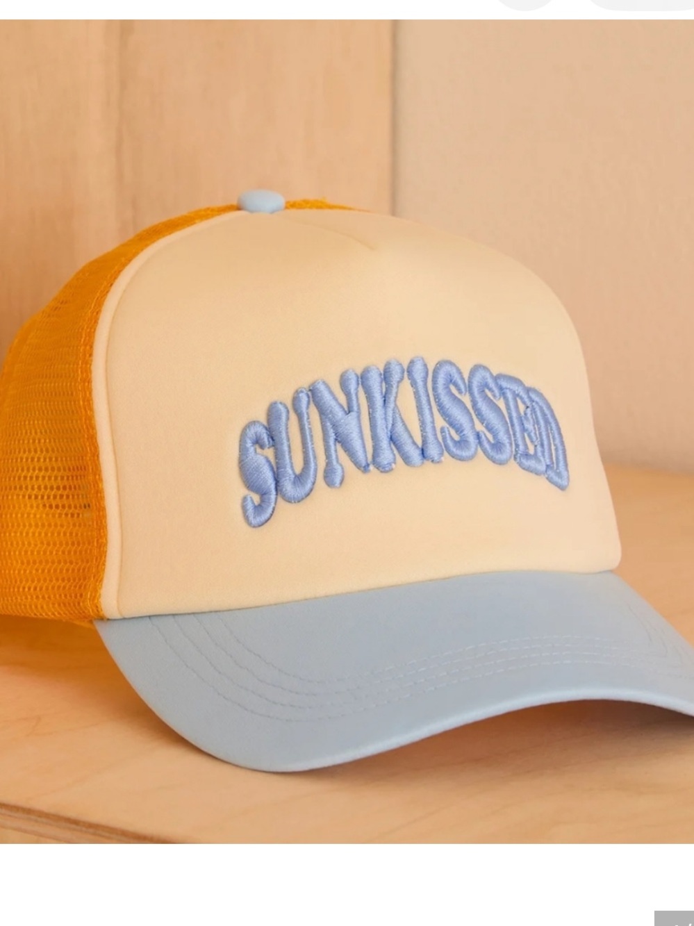 Altar'd State Sunkissed Trucker Hat - Yellow, Light Blue, Cream